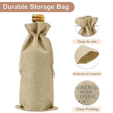 Wine Bottle Gift Bags, with Drawstrings, Reusable Holiday Wine Bottle Covers