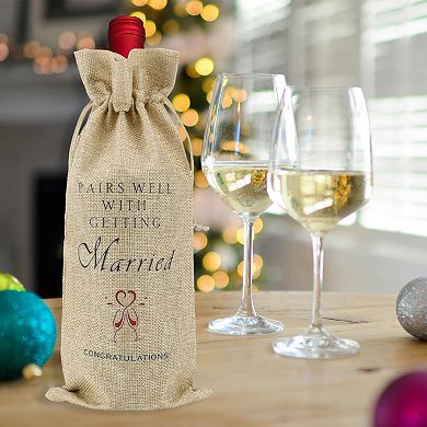 Wine Bottle Gift Bags, with Drawstrings, Reusable Holiday Wine Bottle Covers