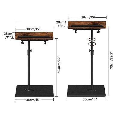 C Shaped TV Tray Table 360° Side Snack Table Small Space