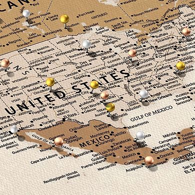 Let's Travel I Push Pin World Map