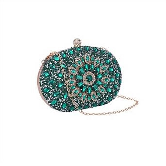 Rhinestone Evening Bag for Women Crystal Clutch Purses Sparkly Handbag with Chain