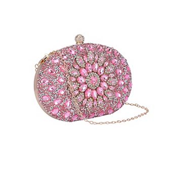 Rhinestone Evening Bag for Women Crystal Clutch Purses Sparkly Handbag with Chain