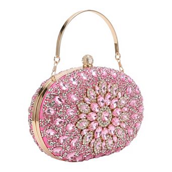 Rhinestone Evening Bag for Women Crystal Clutch Purses Sparkly Handbag with Chain
