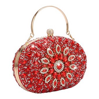 Rhinestone Evening Bag for Women Crystal Clutch Purses Sparkly Handbag with Chain