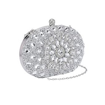 Rhinestone Evening Bag for Women Crystal Clutch Purses Sparkly Handbag with Chain