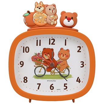 Cute Alarm Clock, Decorative 3D Animal Figurines, Cartoon Patterns, Silent Non-Tick 5.5"x1.7"x4.7"