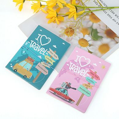 Creative Cartoon Heart Passport Holder 1 Pc