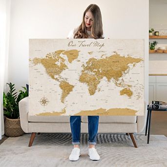 Our Travel II Push Pin World Map
