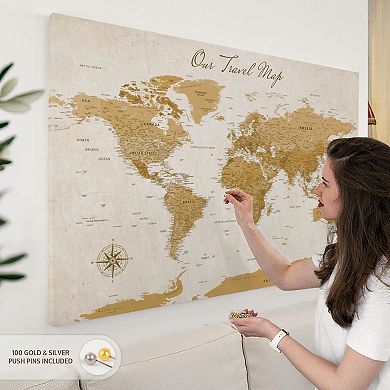 Our Travel II Push Pin World Map