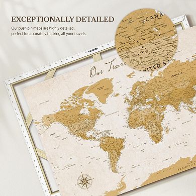 Our Travel II Push Pin World Map