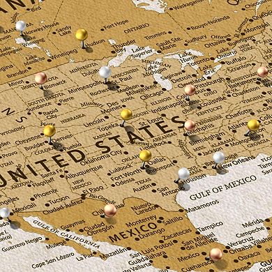 Our Travel II Push Pin World Map
