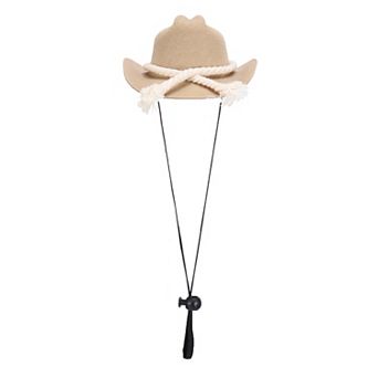 Dog Cowboy Cosplay Cap Cotton Rope Decor Intended for Dogs 1 pc