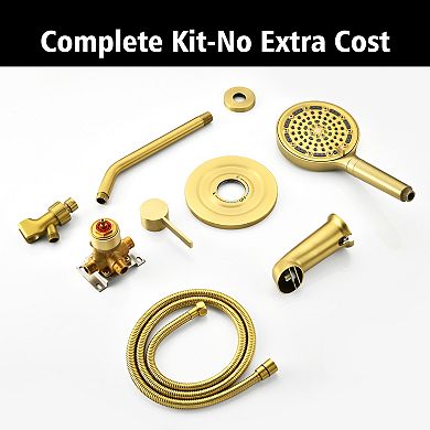 SUMERAIN Modern Luxury Wall Mounted Shower System, 6 Modes with Rapid Clean Function & 360° Rotation