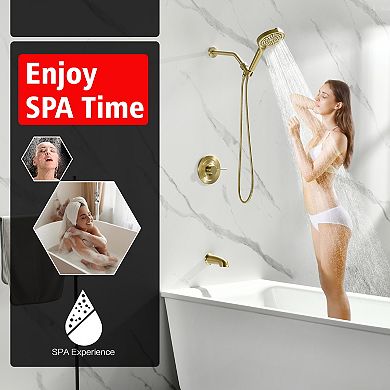 SUMERAIN Modern Luxury Wall Mounted Shower System, 6 Modes with Rapid Clean Function & 360° Rotation