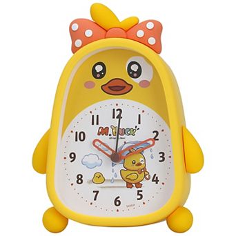 Silent Alarm Clock, Lovely 3D Duck-Shaped, Silent Non-Tick, Fits Guest Room 4.1"x1.6"x5.5"
