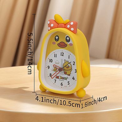 Silent Alarm Clock, Lovely 3D Duck-Shaped, Silent Non-Tick, Fits Guest Room 4.1"x1.6"x5.5"