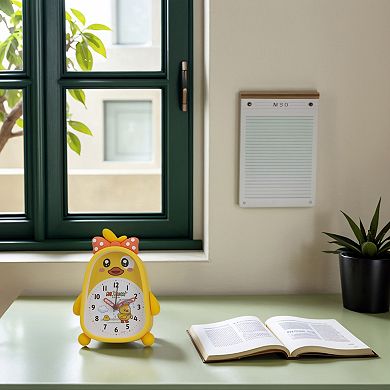 Silent Alarm Clock, Lovely 3D Duck-Shaped, Silent Non-Tick, Fits Guest Room 4.1"x1.6"x5.5"