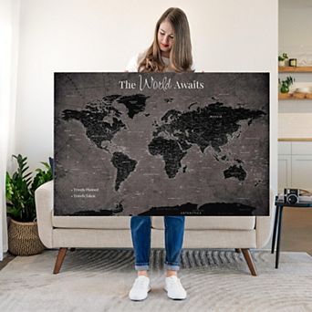 World Awaits III Push Pin World Map