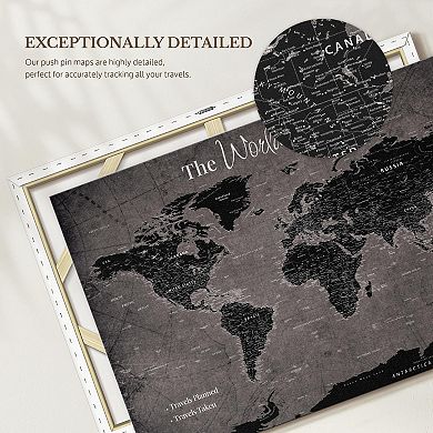 World Awaits III Push Pin World Map