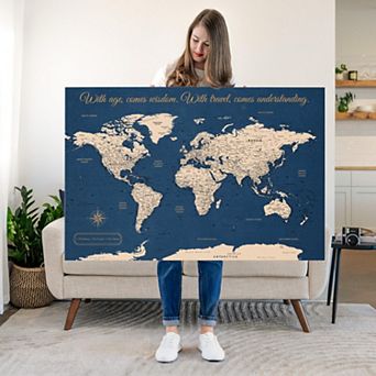 Travel Wisdom II Push Pin World Map