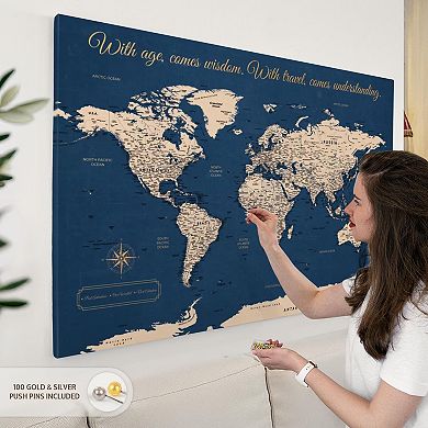 Travel Wisdom II Push Pin World Map