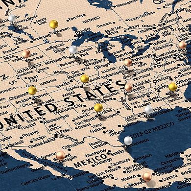 Travel Wisdom II Push Pin World Map