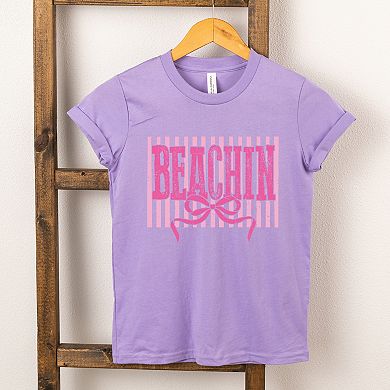 Beachin Coquette Stripes - Youth Short Sleeve Graphic T-Shirt