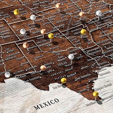 Travels And Adventures I Push Pin USA Map