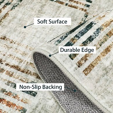 Modern Area Rug Machine Washable Non Shedding Pet Friendly Stain Resistant Carpet for Dining Room