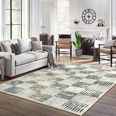 Modern Area Rug Machine Washable Non Shedding Pet Friendly Stain Resistant Carpet for Dining Room