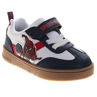 Marvel Spiderman Court Sneakers Boys Durable Rubber Sole Athletic Support Hook and Loop Active Play