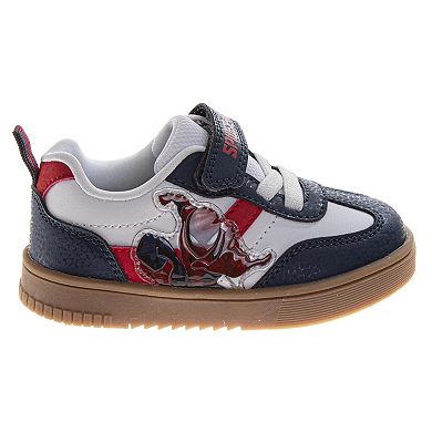 Marvel Spiderman Court Sneakers Boys Durable Rubber Sole Athletic Support Hook and Loop Active Play