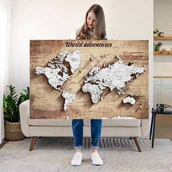 Adventures II Push Pin World Map