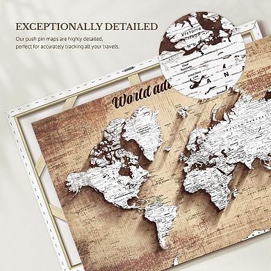 Adventures II Push Pin World Map