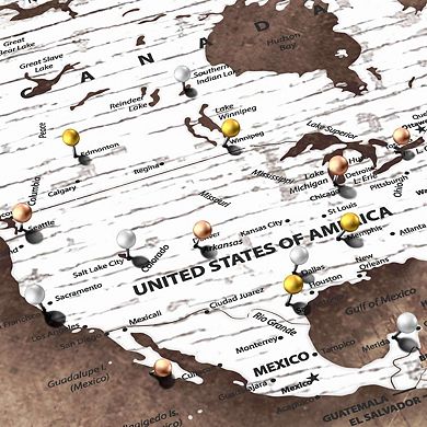 Adventures II Push Pin World Map
