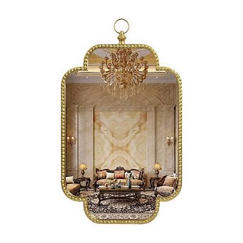 Antique Gold Scalloped Rectangle Wall Mirror