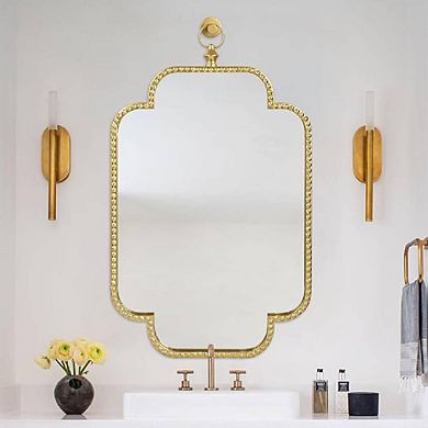 Antique Gold Scalloped Rectangle Wall Mirror