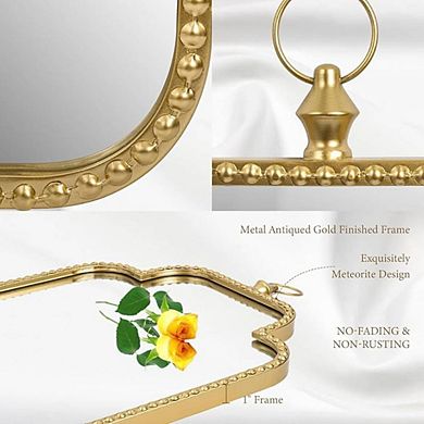 Antique Gold Scalloped Rectangle Wall Mirror