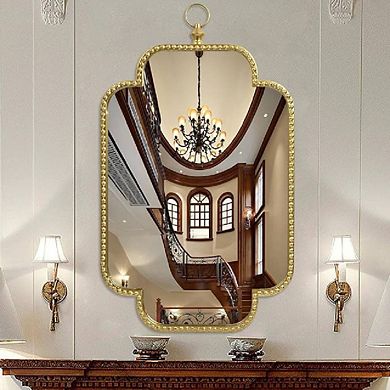 Antique Gold Scalloped Rectangle Wall Mirror