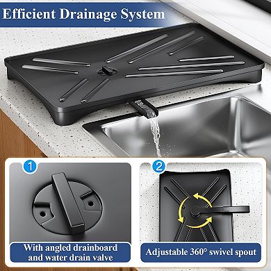 Large-capacity dish rack accessory, with utensil holder and drip tray