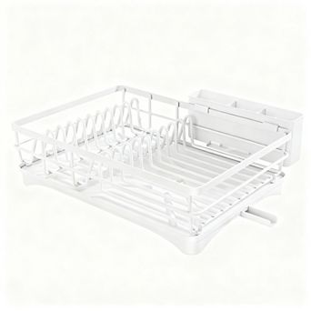 Large-capacity dish rack accessory, with utensil holder and drip tray