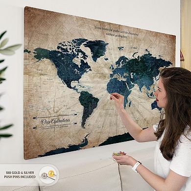 Our Adventures World Push Pin Map II