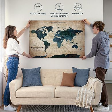 Our Adventures World Push Pin Map II