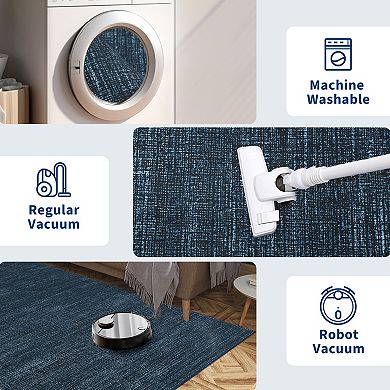 Modern Area Rug Machine Washable Non Shedding Pet Friendly Stain Resistant Carpet for Dining Room