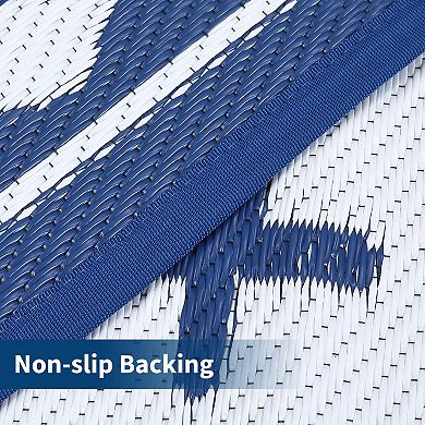 Modern Geometric Outdoor Area Rug Stain Resistant UV Resistant Pet Friendly Mat for Beach Vacation