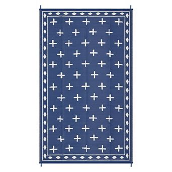 Modern Geometric Outdoor Area Rug Stain Resistant UV Resistant Pet Friendly Mat for Beach Vacation