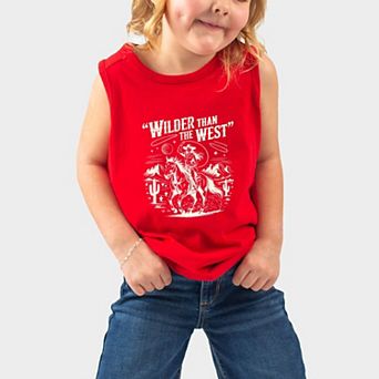Wilder Than The West Cowgirl - Toddler Graphic Tank