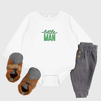 Embroidered Little Man - Infant Fleece BodySuit