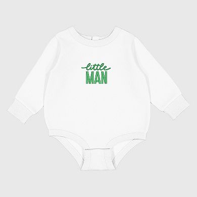 Embroidered Little Man - Infant Fleece BodySuit