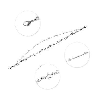 11.22" Portable Handbag Strap 1 Pc Star Silver Tone